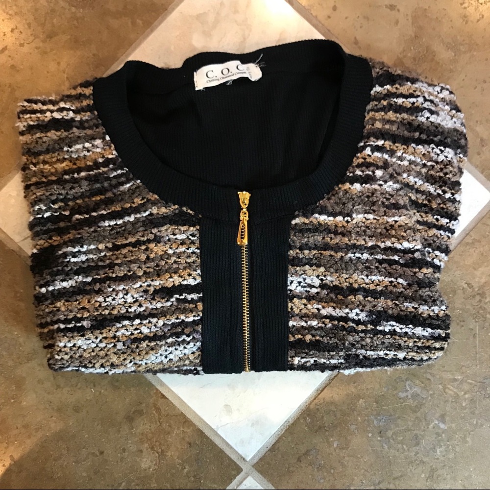Oversized zip up knit sweater